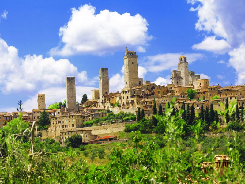 Panorama di San Gimignano in Toscana.